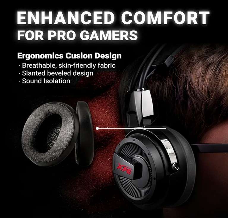 XPG Precog - Audífonos Gamer de Diadema con Micrófono de Alta Fidelidad Dual Drivers 7.1