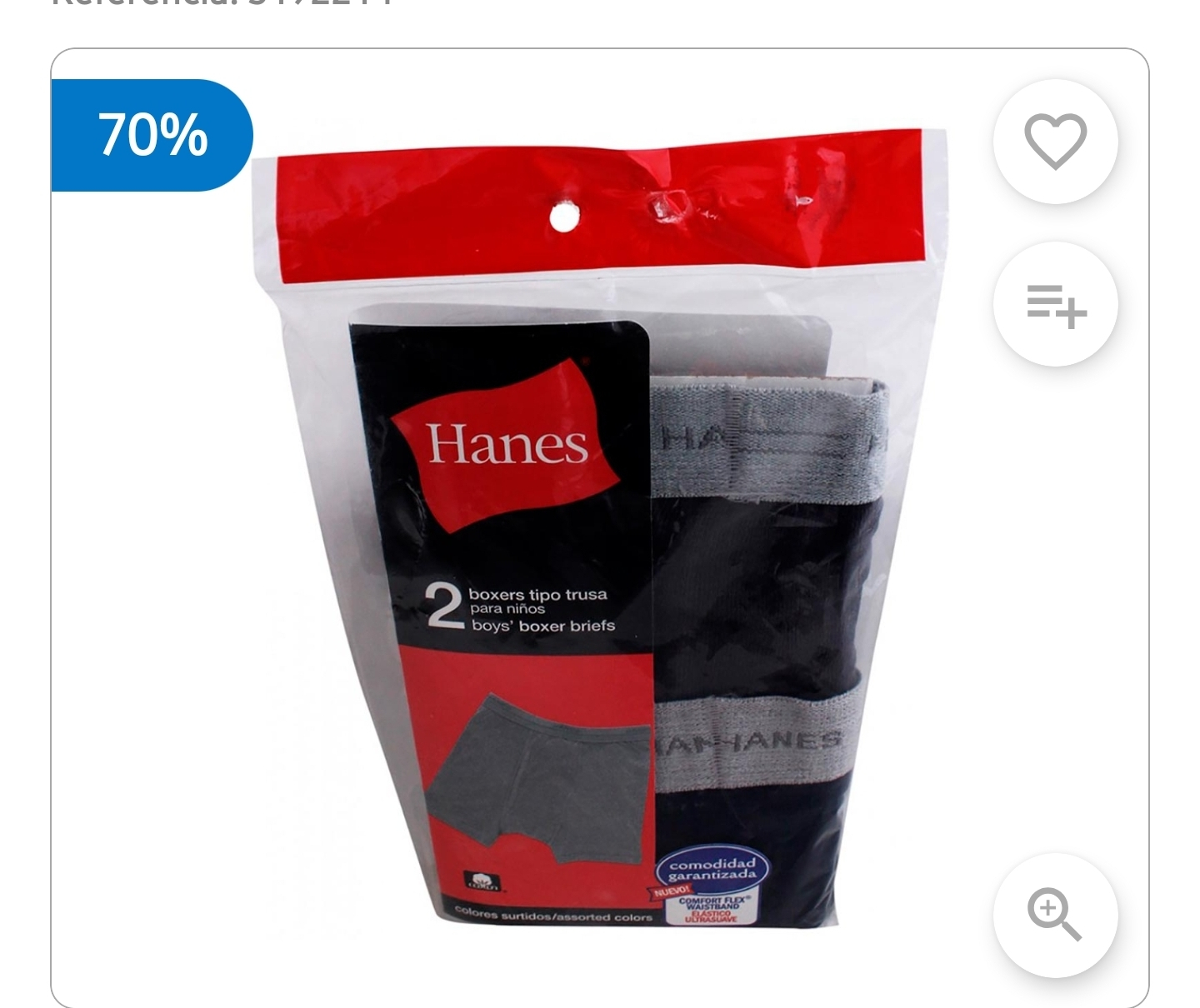 Chedraui: Bóxers tipo brief de corte regular para niño de la marca Hanes en talla chica vienen en una presentación de 2 piezas