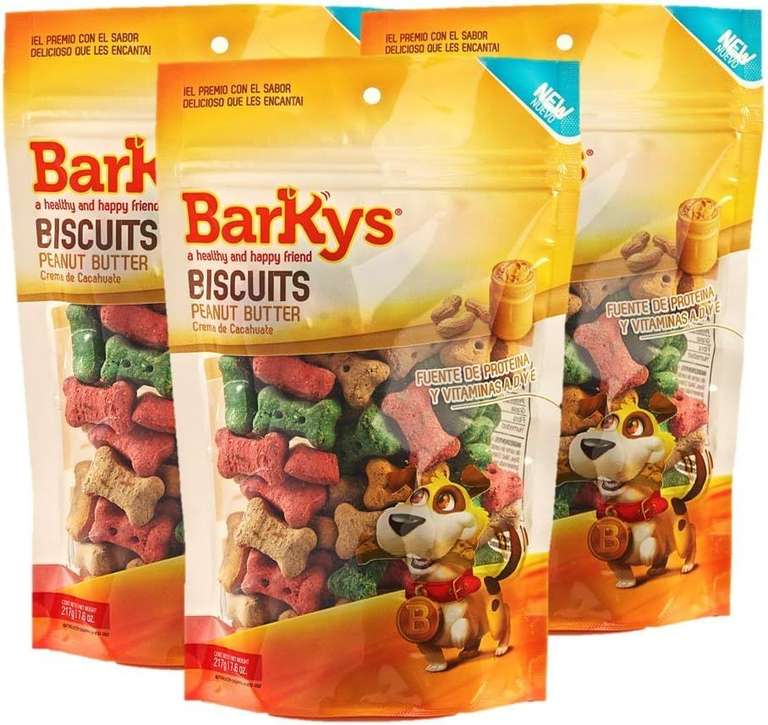 Amazon: 3 Barkys Biscuits Crema de Cacahuate con Prebióticos
