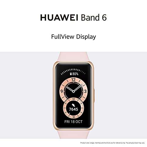 Amazon: HUAWEI Band 6- Banda Inteligente, Pantalla FullView 1.47", Monitoreo de SpO2, Monitor de Ritmo y Sueño, 2 semanas de Batería- Negro