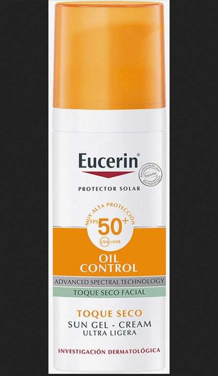 Amazon: Protector solar Eucerin Oil Control Toque Seco FPS 50+ Sin color