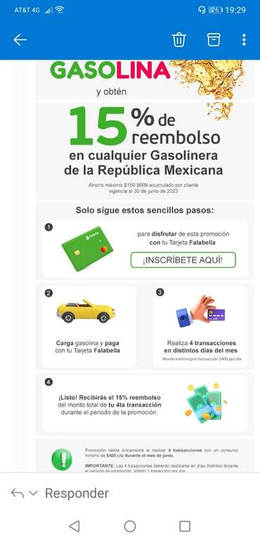 Falabella 15% en gasolina durante junio ( leer la imagen)