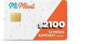 Amazon: Mi Móvil Plan 300 por 12 Meses sim Internet Llamadas y SMS Ilimitados + HOTSPOT *$175 X MES*