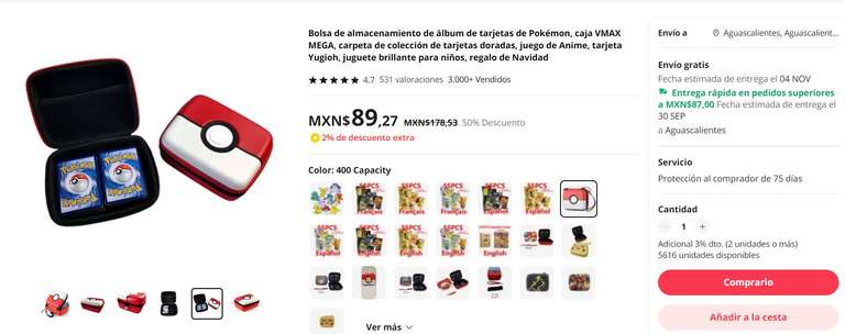 AliExpress: Porta Carton con diseño pokemon
