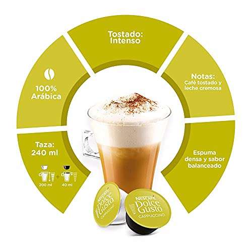 Amazon: Dolce Gusto cápsulas de café cappuccino (48 cápsulas/3 cajas) | Activando Ahorra y Cancela, envío gratis con Prime