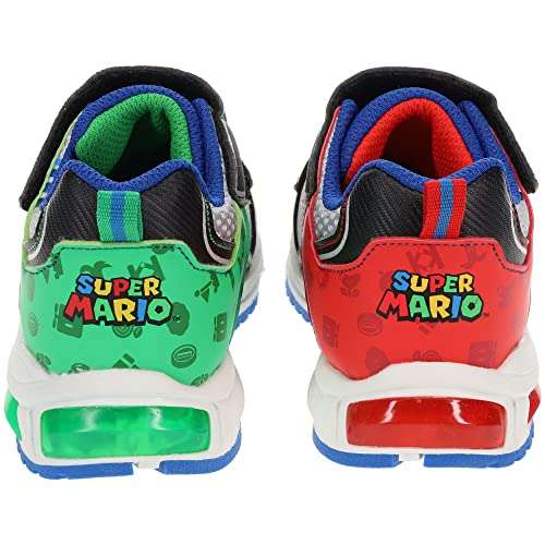 Amazon: Super Mario Brothers Mario and Luigi Kids Tennis Shoe, Light Up Sneaker, Mix Match Runner Trainer