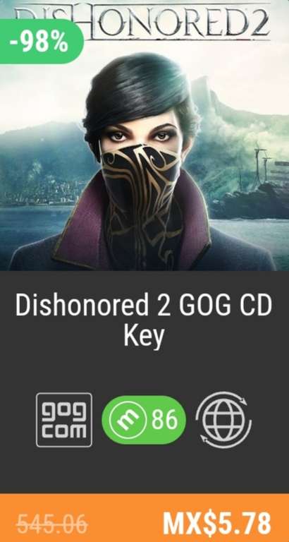 Kinguin: Dishonored 2