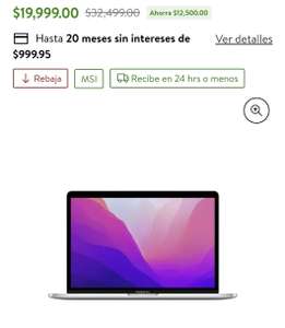 Bodega Aurrera: Macbook Pro Apple de 13 pulgadas M2 8GB RAM Y 256 DE ROM plata