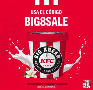 KFC: Helado Big Kream 473 ml Grátis en la compra de un Bucket de 8 pz