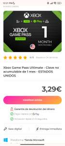 Gameseal: Xbox Game Pass Ultimate - 1 Month VPN USA - NO ACUMULABLE