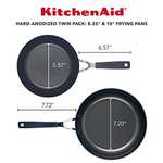 Amazon: KitchenAid Juego de sartenes antiadherentes anodizadas y resistentes, 20,3 cm y 25,4 cm, color negro ónix