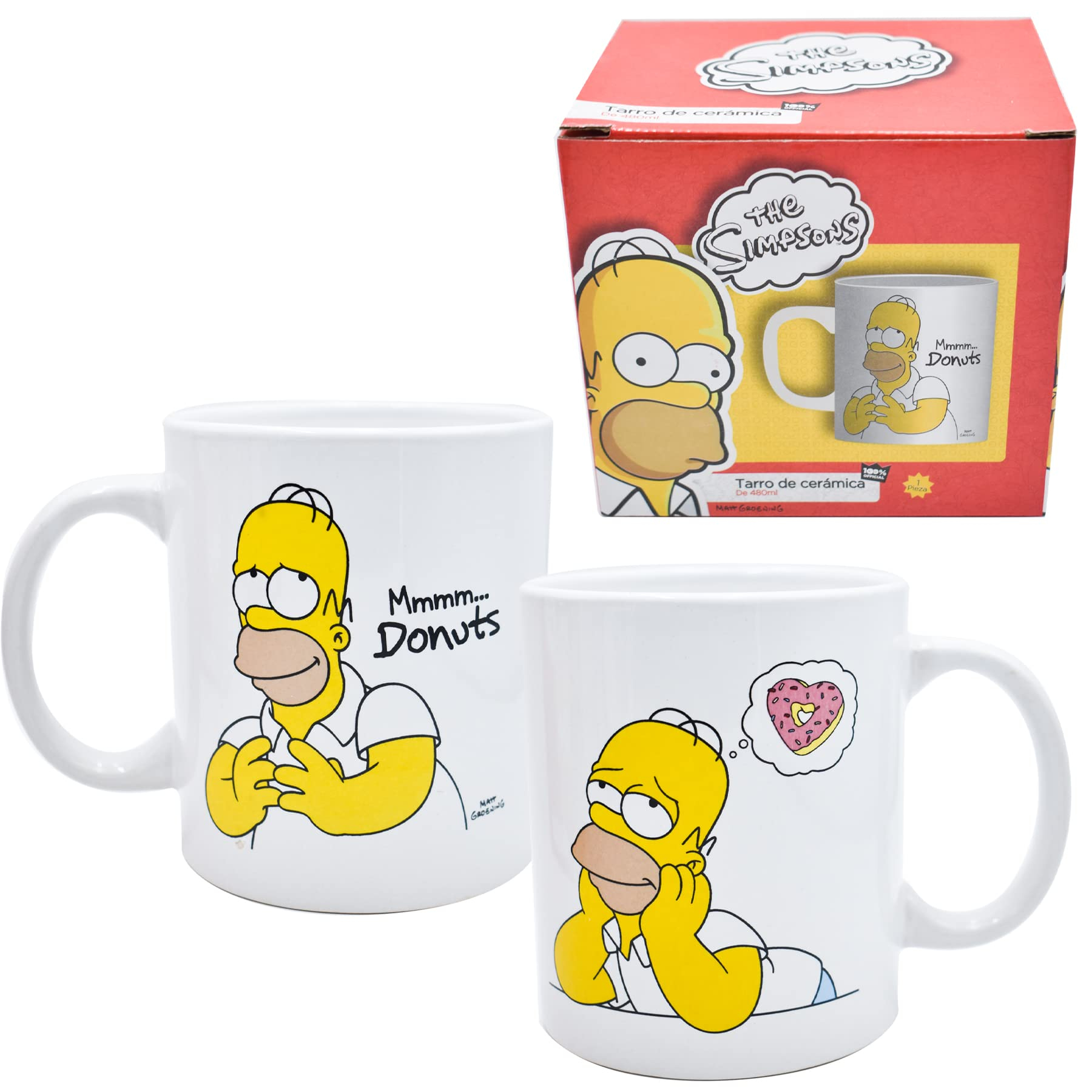Amazon: FUNKIDS 1729-58 Tarro de Cerámica, Taza para café con diseño de los Simpsons con Caja de Regalo, 1 pieza