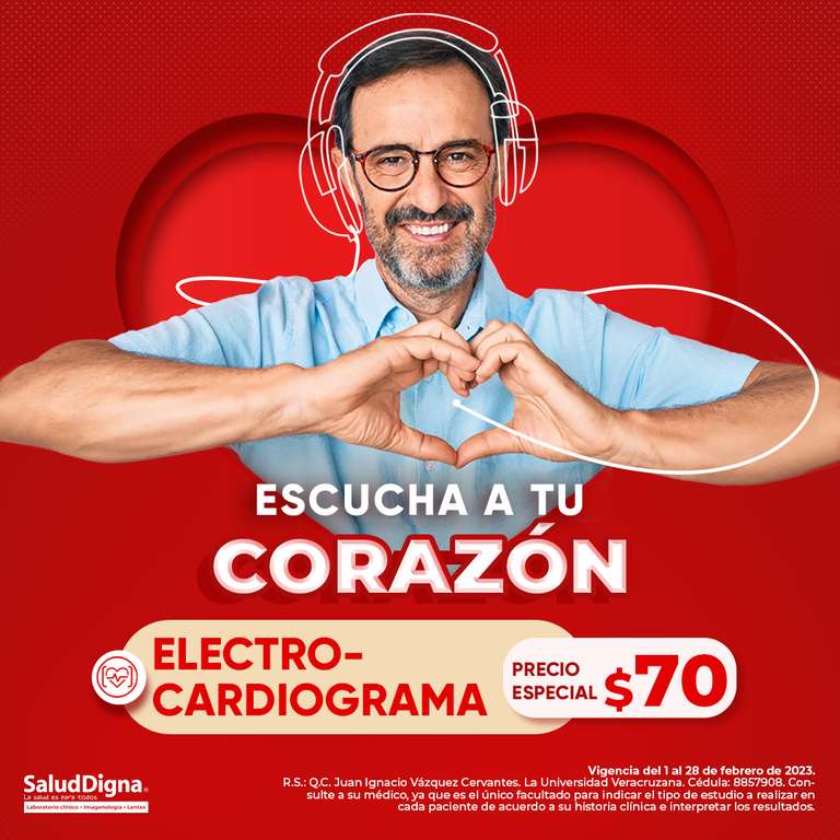 Salud Digna: Electrocardiograma $70