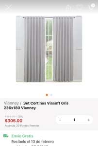 Linio: Par de cortinas grises Vianney