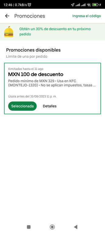 Uber Eats - Kfc Mérida Paquete Clásico 14 piezas (3 complementos familiares, 4 bisquets) + Refresco 2 lts