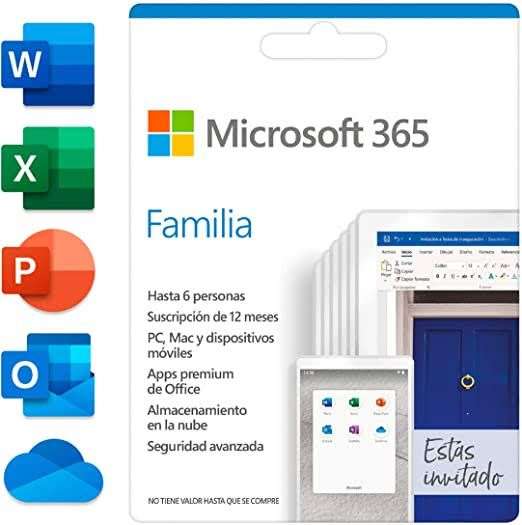 Amazon: Microsoft 365 Familia | Suscripción anual | Para 6 PCs o Macs, 6 tabletas incluyendo iPad, Android, o Windows, además de 6 teléfonos