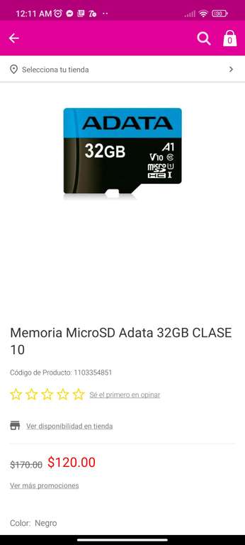 Liverpool: Memoria MicroSD Adata 32GB CLASE 10 (Con cupón PayPal)