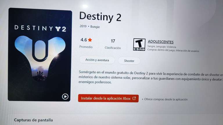 Microsoft Store: juego Destiny 2 gratis