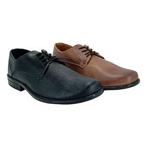 Amazon: Dúo Pack 477 Zapato Oxford Formal para Caballero Negro y Miel -TALLA 25-