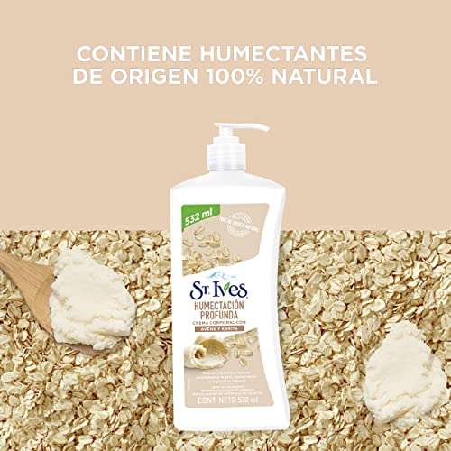Amazon: Crema Corporal ST.IVES Avena y Karité para una humectación profunda hecha con ingredientes humectantes 100% 532 ml (Planea y Ahorra)