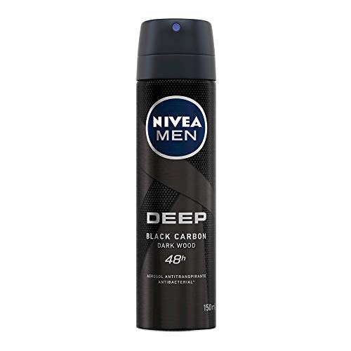 Amazon: Nivea Men Desodorante Antibacterial, Deep Black Carbon (150 ml) 48 horas Protección Antitranspirante para hombre en Spray