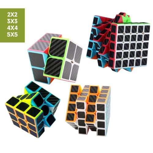 Amazon: Mastery Cubo de Fibra de Carbono Profesional 4 Pack (2x2, 3x3, 4x4, 5x5);