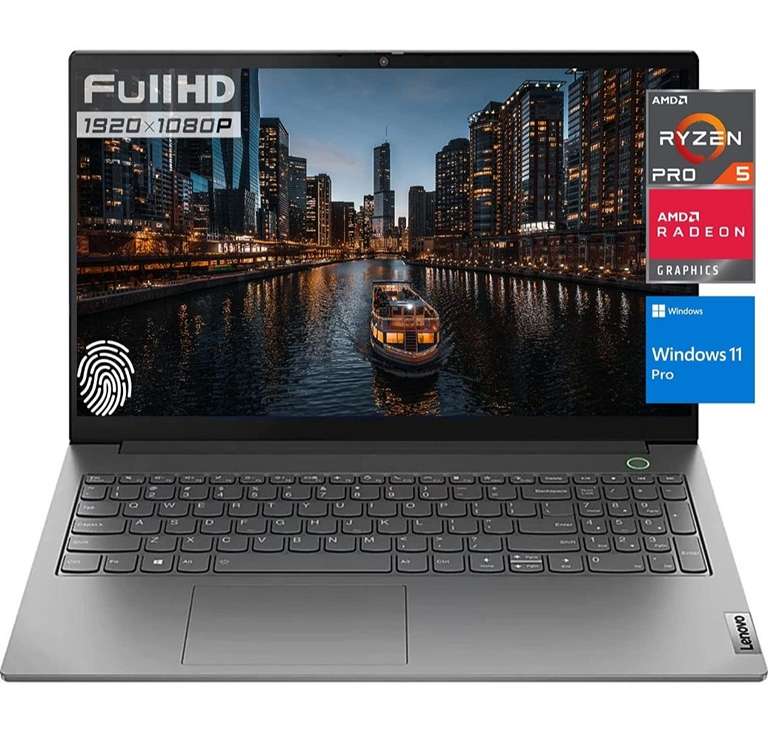 Amazon: Laptop Lenovo ThinkBook 15, AMD Ryzen 5 5500U, pantalla FHD 15.6", 20 GB de RAM, 1 TB SSD, teclado retroiluminado