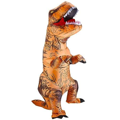 Amazon: Lulu Home Disfraz de dinosaurio de Halloween, disfraz inflable de dinosaurio T-Rex para adultos