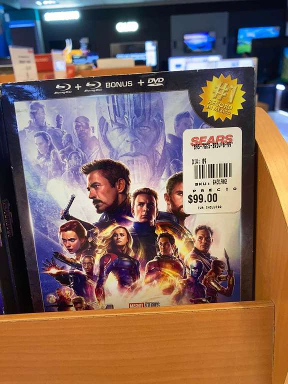 Sears: Avengers Endgame Bluray a excelente precio.