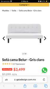 Sofá cama Belur - Gris claro en GAIA Design
