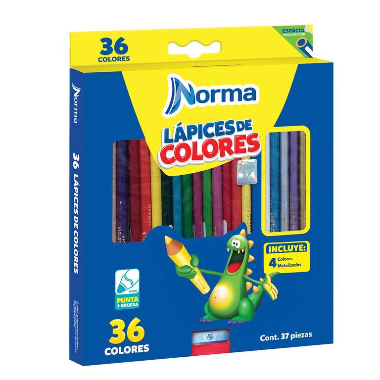 Office Depot: Colores Norma / 36 piezas / Sacapuntas gratis