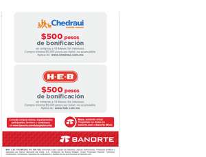 Hot Sale 2024 en Banorte: $500 de bonificación en compras a 18 MSI en HEB y Chedraui | mín $5000