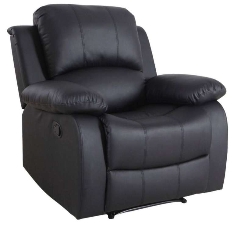 Sodimac: Sillón reclinable Pu negro Just Home Collection | Precio agregando al carrito