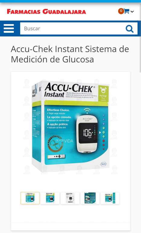 Glucómetro accu check instant en Farmacias Guadalajara