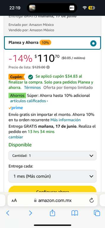 Amazon: Gatorade, Sabor a Ponche de Frutas, 6 Pack Pet, 600ml. - Planea y ahorra