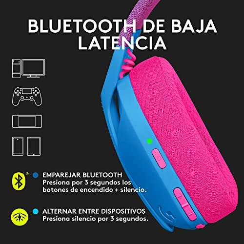 Amazon: Logitech G435 LIGHTSPEED Audífonos Inalámbricos Gaming Bluetooth - Ligeros, on-ear, micrófonos integrados, batería de 18 horas