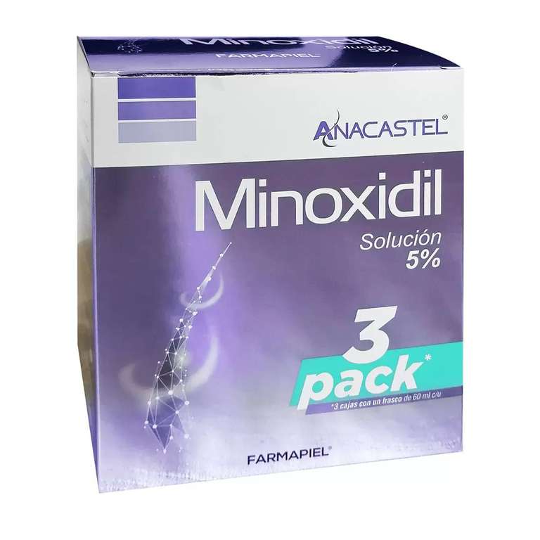 Costco: Anacastel, Minoxidil 5% 3 piezas con 60 ml c/u