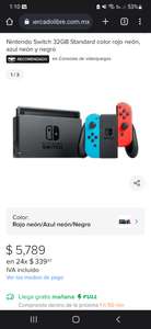 Mercado Libre: Nintendo Switch standard neon