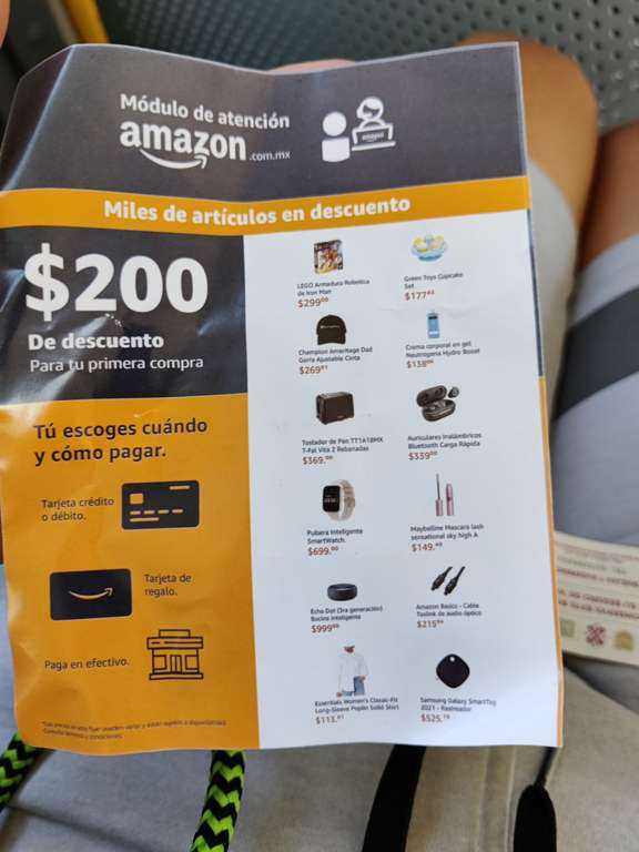$200 pesos de regalo en Amazon en módulo de atención metro Chapultepec CDMX