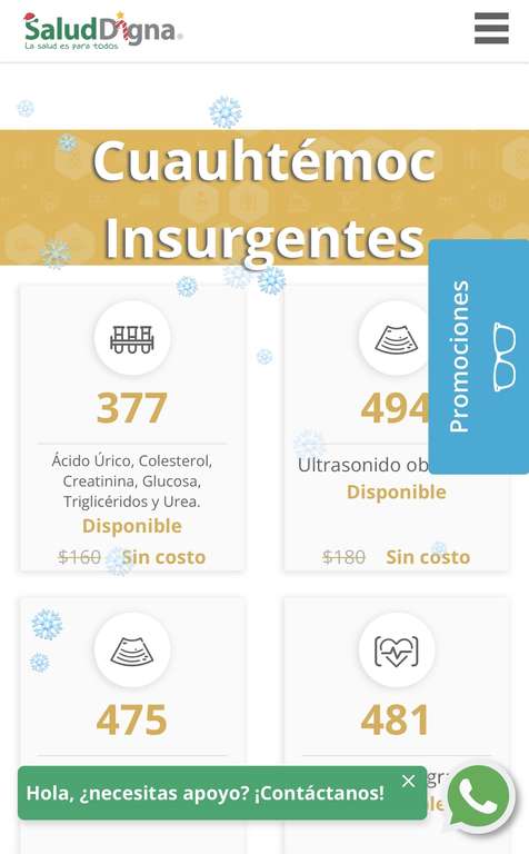 Salud digna CDMX (Cuauhtémoc - Insurgentes) - Estudio sin costo por inauguración