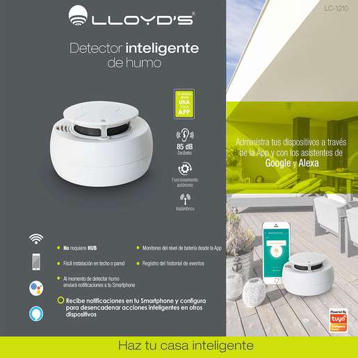 RadioShack -Detector de Humo Inteligente Lloyds LC-1210 / Blanco