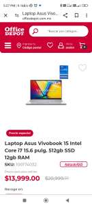 Office depot, laptop asus vivobook core i7