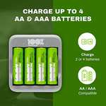 Amazon: Cargador para baterias AA o AAA carga rapida con descuento!!!