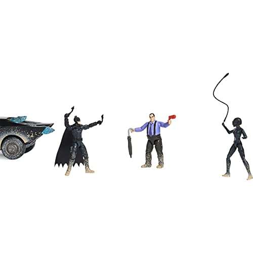 Amazon: BATMAN Pelicula Mega Set de Juego con Figuras de acción de, Selina Kyle y el Pingüino de 10 cm y Batimovil para niños