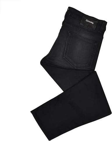 Amazon: Cuadra Jeans Caballero con aplicación de Piel Negro