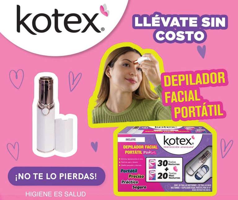 Walmart: Kotex 30+20+depilador facial portátil