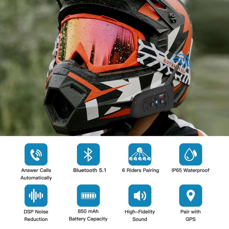 Aliexpress: EJEAS - intercomunicador V6 PRO para casco de motocicleta