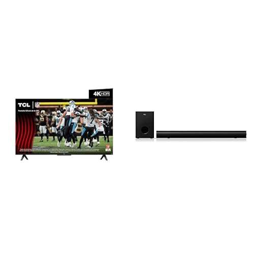  TCL Smart TV Pantalla 65 65S454 Google TV UHD 4K Compatible con  Alexa Barra de Sonido 2.1 ch y 200 W Potencia 
