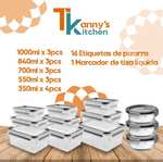 Amazon: 16 contenedores herméticos con tapas marca "Tanny's Kitchen"