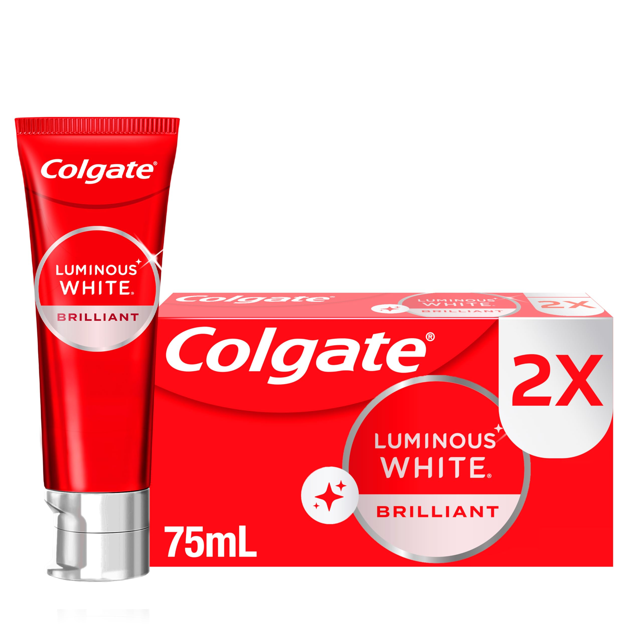Amazon: Colgate Pasta Dental Blanqueadora Luminous White Brilliant White 2x75 ml comprando 9 y una sopa de fideo | Planea y Ahorra